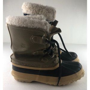 Sorel Women's Tan Manitou Waterproof Fur Topped & Lined Winter Snow Boots